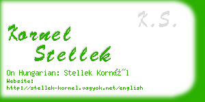 kornel stellek business card